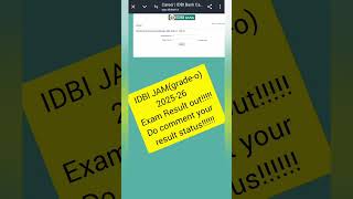 IDBI JAM(grade-o)_2025-26#result out#idbijam #idbiexecutive #idbi #interview