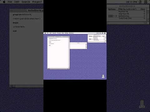 Old Mac IIci + Think Pascal  #1 | Hello World (Shorts)