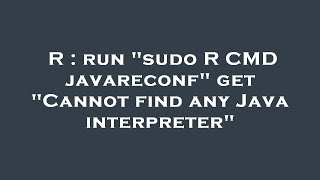R : run "sudo R CMD javareconf" get "Cannot find any Java interpreter"