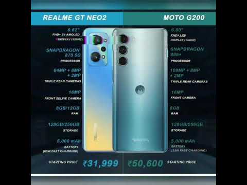 MOTOROLA G200 VS REALME GT NEO2 comparison comparison with spacifactions fully deatels must watch