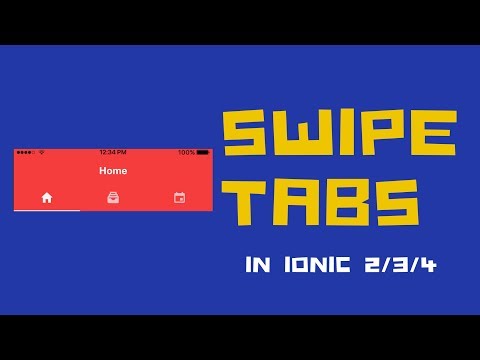 How To Make Swipeable Tabs In Ionic 2|3|4 #its easy