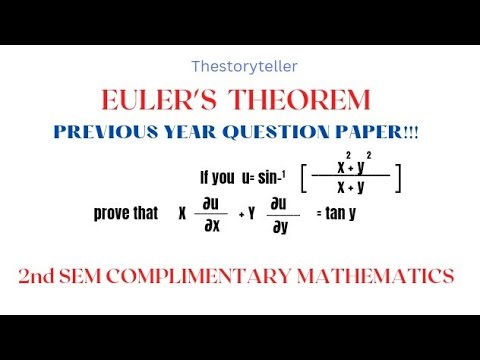 EULER'S THEORM- PREVIOUS YEAR QUESTION-2ND SEMESTER MATHEMATICS(COMPLEMENTARY)