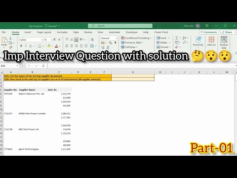 Interview questions with solution with easy explanation 😯🤔#interview #interviewquestions#excel