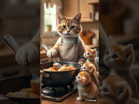 A Mother Cat Battling Storms and Starvation to Save Her Kittens! #cat #cute #funny #shortvideo