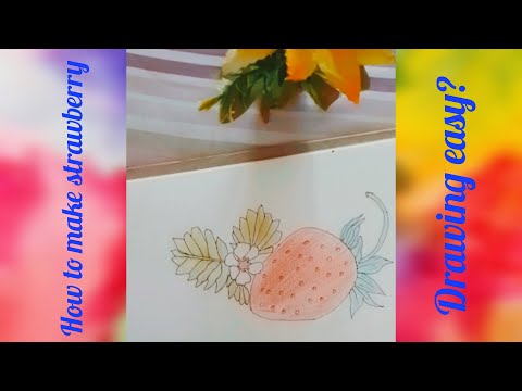How to make strawberry drawing easy tutorial?