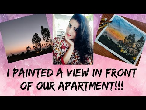 I painted a view in front of our apartment | Watercolor painting by learner | Vinnvibes