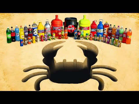 Giant Toothpaste Eruption from KING CRAB hole , Big Coca , Mtn Dew , Fanta , Sprite VS Mentos