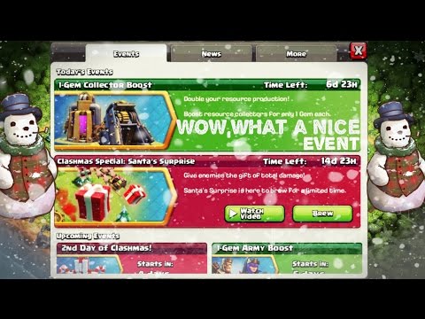 clash of clans - 1-Gem Collector Boost & Santa's Surprise 2016 | Todays Event