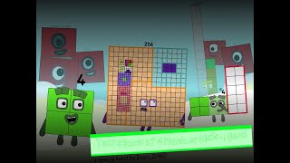 Tetrations of 4 Numberblocks Band