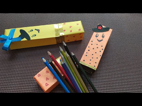 Make a pencil box using toothpaste box