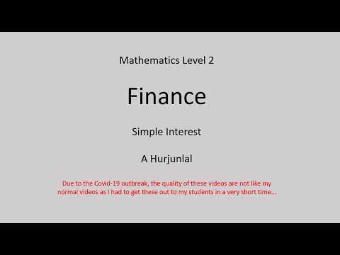 Topic 5 : Finance: Simple Interest