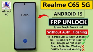 Realme C65 5G RMX3997 Android 15 Frp Unlock/Bypass Without PC -Fix Google Ac Not Login - 100% Free