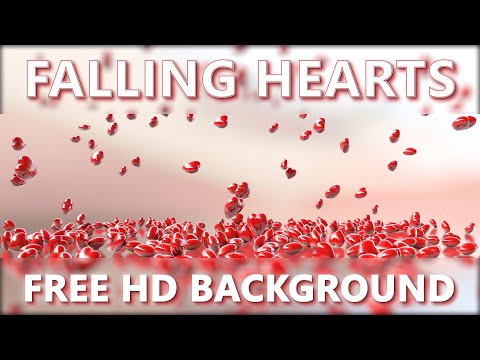 HD Falling Hearts 1080p Lovers Motion Background