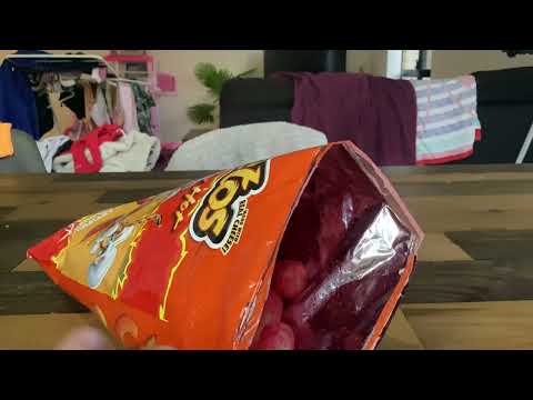 Us eating flaming hot cheetos