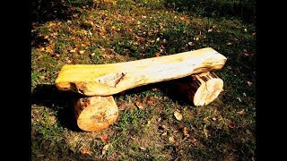 Two willow log benches