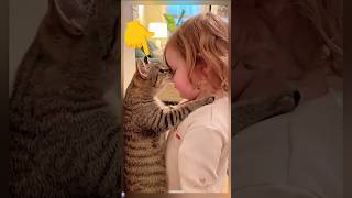 Baby and Cat amazing Friendship 😍💕😍#cat #catshorts #cats