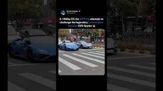 Lamborghini Huracán EVO Spyder VS BYD U9 Electric Supercar!🔥