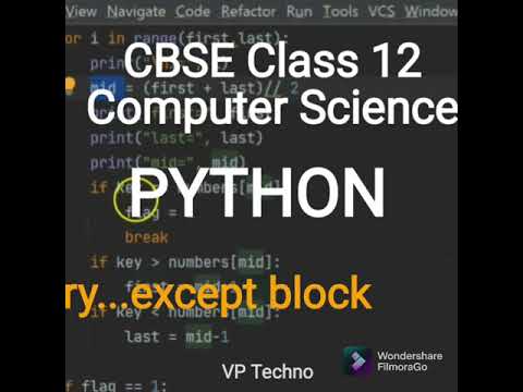 CBSE CLASS 12 | PYTHON EXCEPTION HANDLING | #python #exceptionhandlinginpython #class12 #shorts