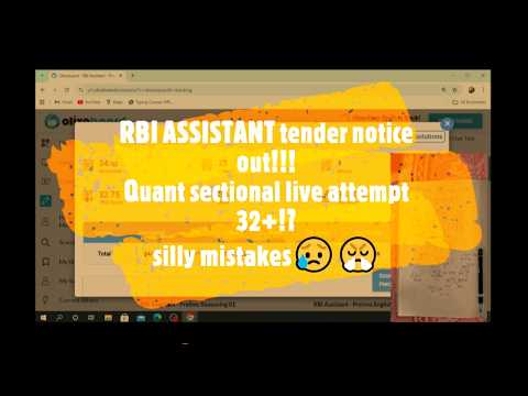 RBI ASSISTANT Quants sectional mock 1 Oliverboard | How to attempt | Share score |With rough sheet