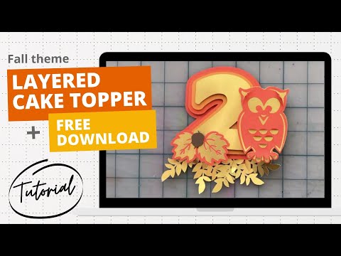 3D layered - Fall theme Owl Cake Topper, PLUS Free Download