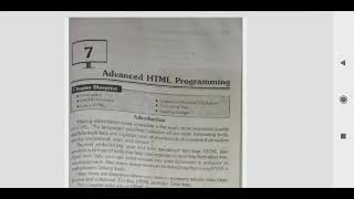 Class     - 12 A1, A2 & CSubject  - ComputerLesson - 7 Advanced HTML ProgrammingPart -1