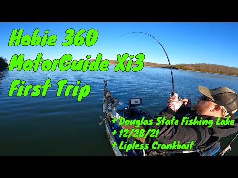 Kayak Bass Fishing: MotorGuide Xi3 - Hobie Pro Angler 360 - Douglas State Fishing Lake 12/28/21