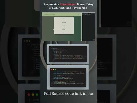 Responsive Hamburger Menu using HTML, CSS and JavaScript #html #css #thundercoding