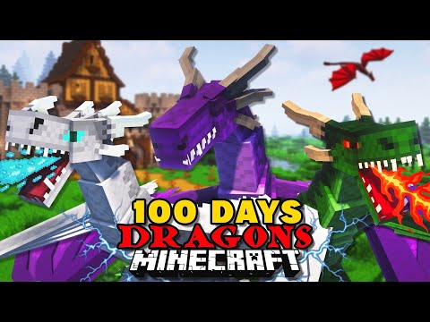 I Spent 100 Days with Dragons | Minecraft Full Movie