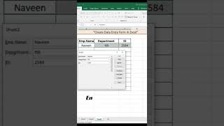 Data Entry in Excel- #easytrick #exceltutorial #exceltrick #excel #shorts #Techkeeda #explore #tech