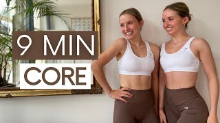 9 minute AT HOME CORE WORKOUT for BEGINNERS // No Equipment | Twice as Fit