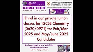 Enrol for Private Tuition Chemistry Class 🧪 #igcsechemistry