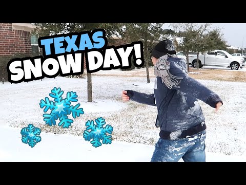 Kevin's First Snow Day! Playing in the Houston Snow!