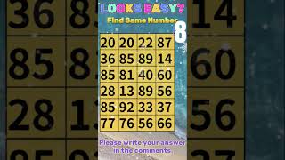 🔢 Can You Find the Three Hidden Pairs? 🤯 #trainyourbrain #quiz #braintraining