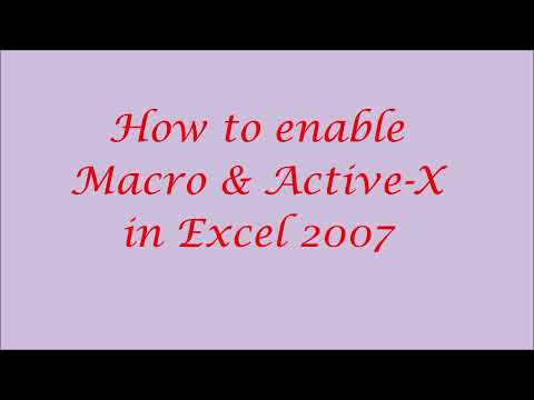 How to enable Macro & Active-X in Excel 2007 : by J.S.Sandhu