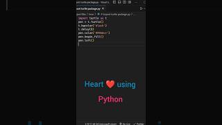 Drow  heart using python #code #hacker #youtube#shortvideo  #trending#viral #python #reels