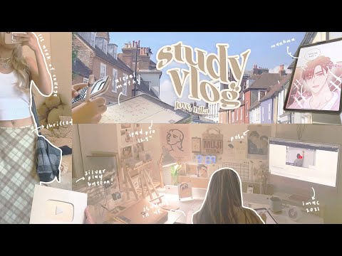 study vlog 🥞 first week of college in uk, waking up at 6am, coffee shop, planning, cleaning + manhwa