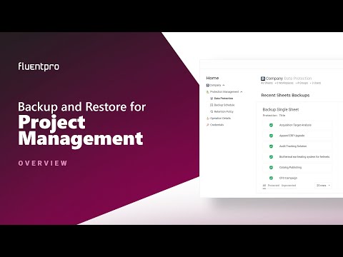 Cloud backup and restore for project management | Overview