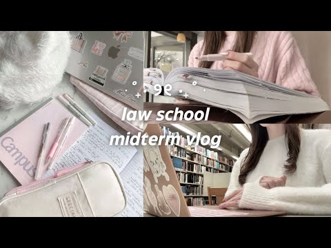 law school diary ♡ | study with me for midterms, productive days in my life, cozy & cute study vlog