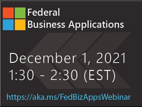 Federal Business Applications Webinar (December, 2021)