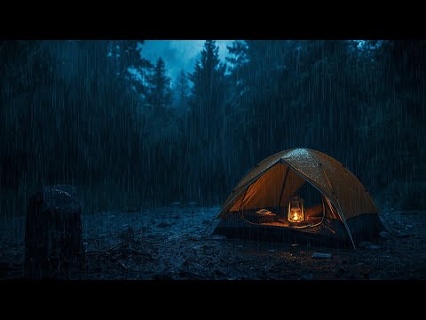 Rain Sounds For Sleeping, Heavy Rain on Tent in Dark Forest 🌧️ 10 Hours Sleep Sounds || Dark & Rain