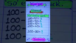 Easy way of subtrack#fastmathtrick #Subtrack kassa kara # how do subtrack #eduction #help #math #sho