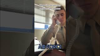 How the Branches Answer their Phones, Probably #marines #military #army #navy #airforce #coastguard