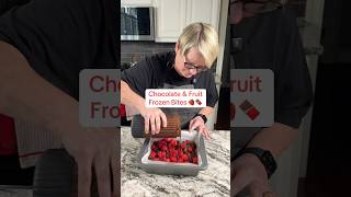 Chocolate Fruit Frozen Bites .. but easy #cookingathome #recipe #easyrecipe #nobakedessert #dessert