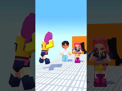 Funny Dance Challenge 💃 Jinu Saja and Mira Follow the Wall Shapes! 😂🎶