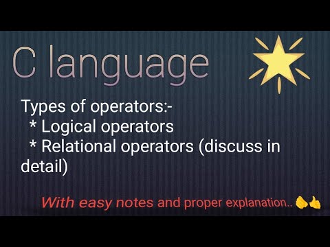 C language(Day-8)Logical operators and relational operators with easy notes..!! @codingworld-j1h