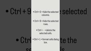 PART 6 . Excel shortcut key's ⌨️ #shorts #shortvideo #ytshorts #computereducational #computerscience
