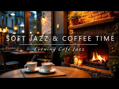 Soft Jazz & Coffee Time – Evening Café Ambience with Fireplace and Saxophone