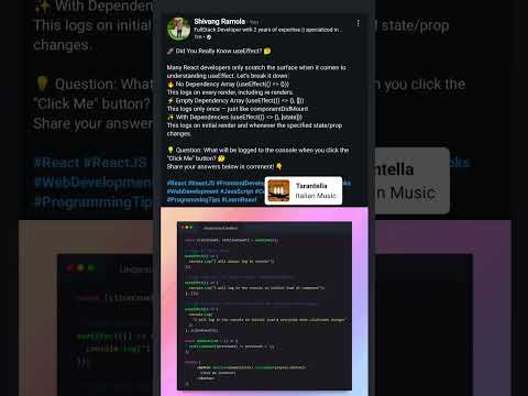 Understand useffect #react #reactjsinterviewquestions #webdev #webdevtutorial #programming