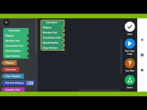 how to make a calculator app with blocky code....