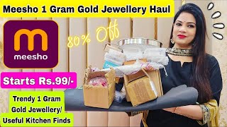 Meesho 1 Gram Gold Jewellery Haul Starts Rs99,Meesho Useful Kitchen Items,Rajni Style Tips #meesho